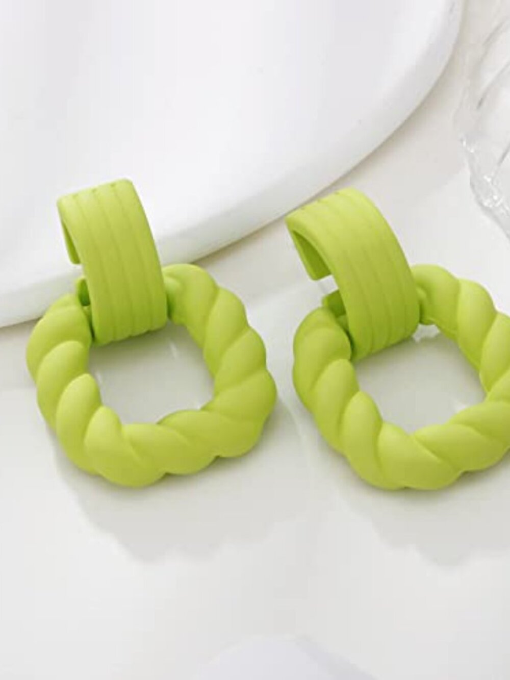Rectangle Ears for Women Acrylic Square Ears Twisted‎ Geometric